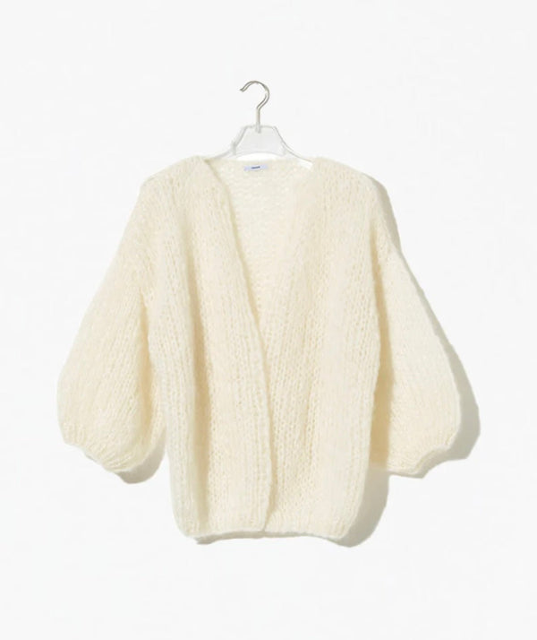 Mohair Long Cardigan White - The Poolclub Monaco