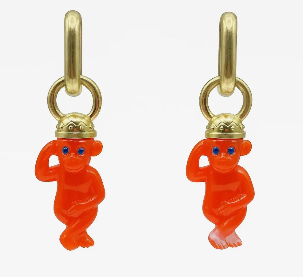 Monkey Orange Resin Earrings - The Poolclub Monaco