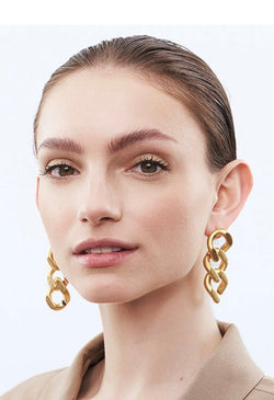 New Flat Chain Earring Gold VANESSA BARONI - The Poolclub Monaco