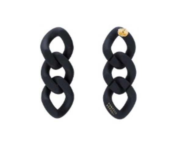 New Flat Chain Earring Matt Black VANESSA BARONI - The Poolclub Monaco