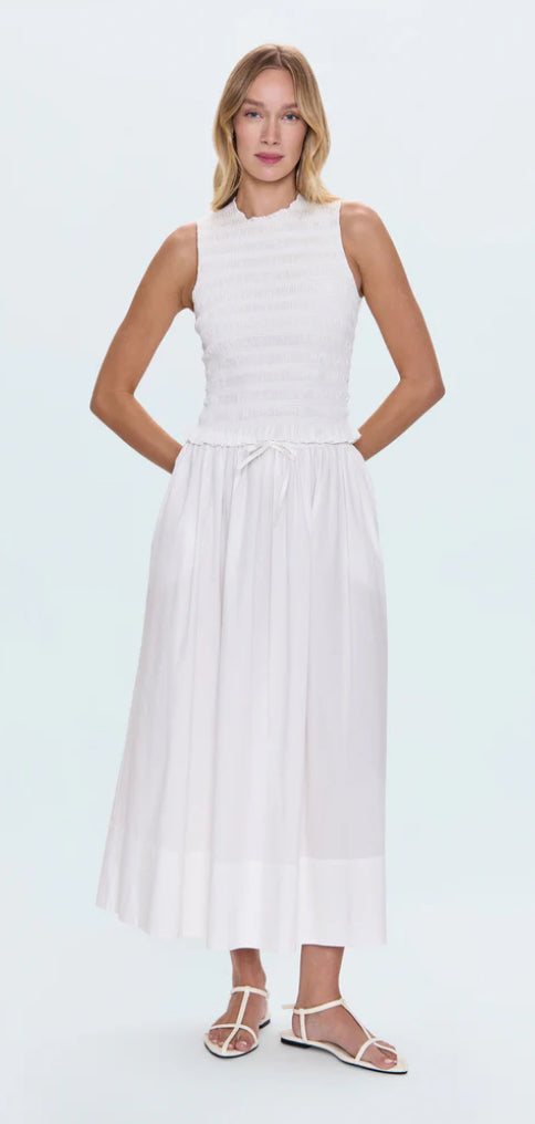 Noelle Poplin Maxi Skirt Le Blanc PISTOLA - The Poolclub Monaco
