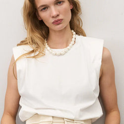 ORGANIC PEARL NECKLACE SHORT PEARL VANESSA BARONI - The Poolclub Monaco