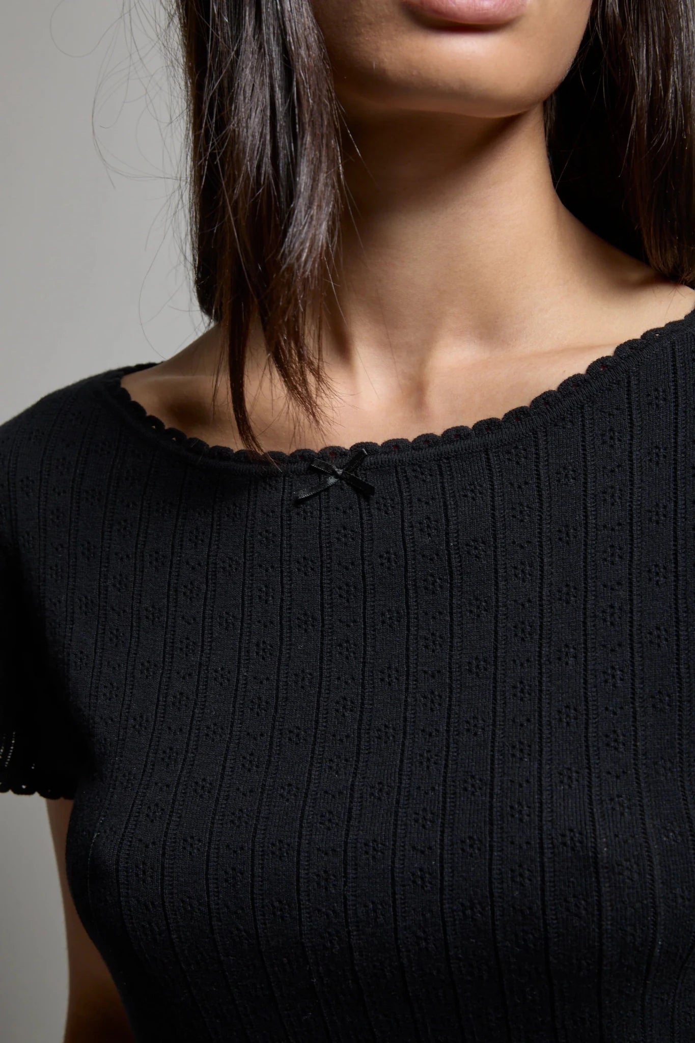 Piper Pointelle Dress Noir ASHER THE LABEL - The Poolclub Monaco