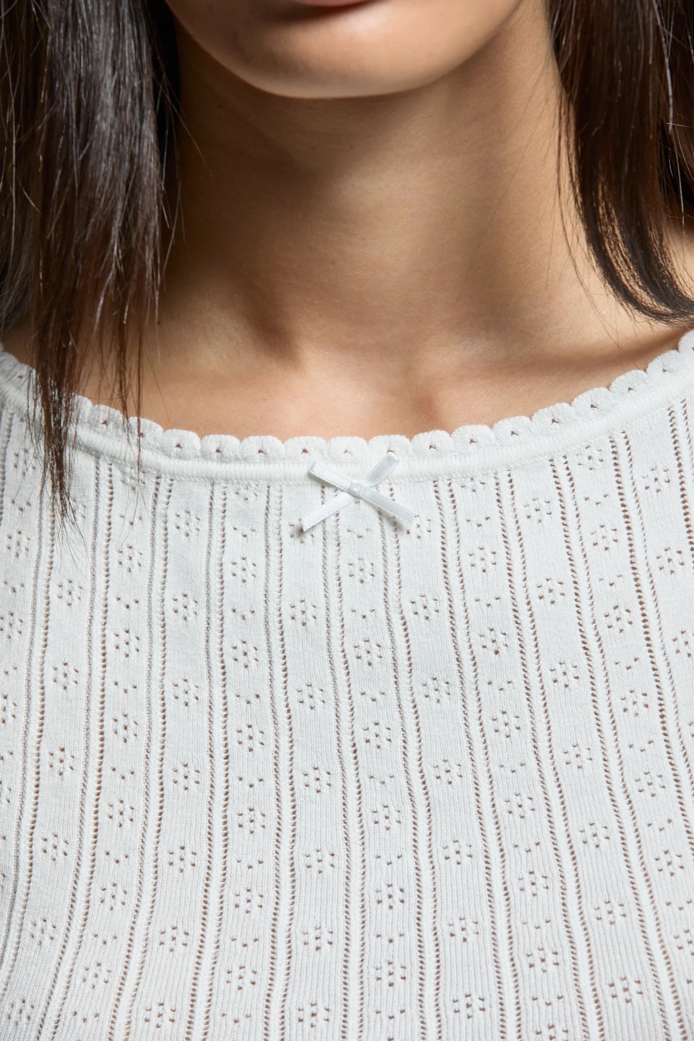 Pointelle Tank Blanc ASHER THE LABEL - The Poolclub Monaco