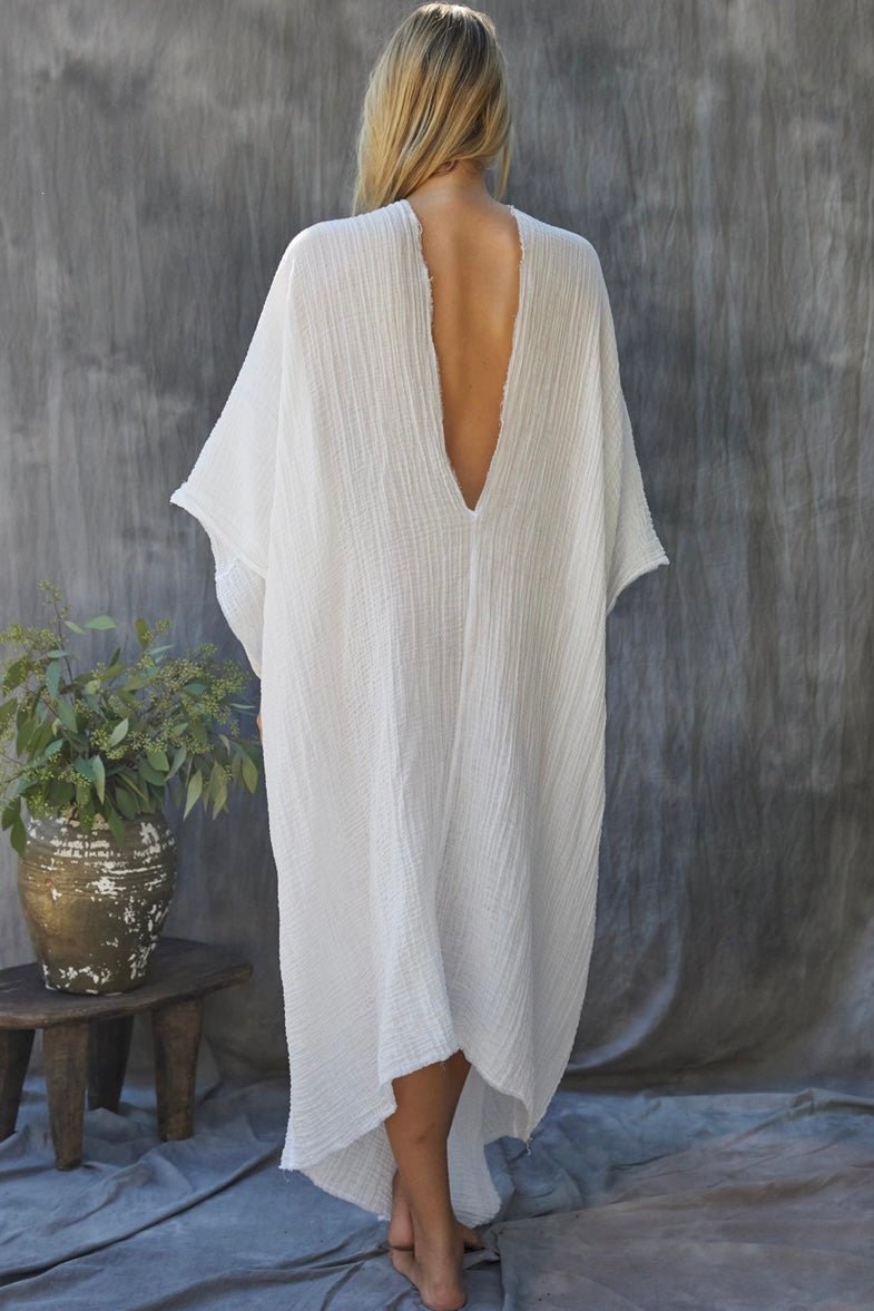 Quintana Wrap Around Caftan White 9SEED - The Poolclub Monaco