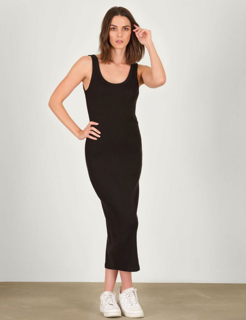 Rib Tank Dress Black MYLES PRICE - The Poolclub Monaco