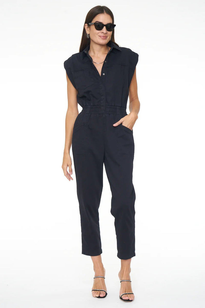 Rosie Cinched Waist Jumpsuit Fade To Black PISTOLA - The Poolclub Monaco