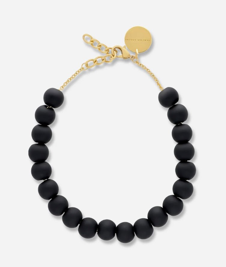 Small Beads Necklace Matt Black VANESSA BARONI - The Poolclub Monaco