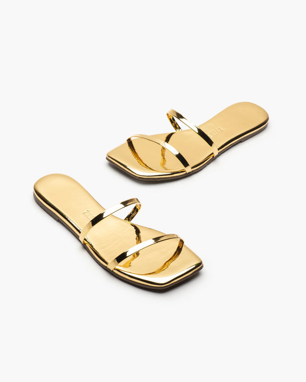 Square Toe Gemma Gold Mirror TKEES - The Poolclub Monaco