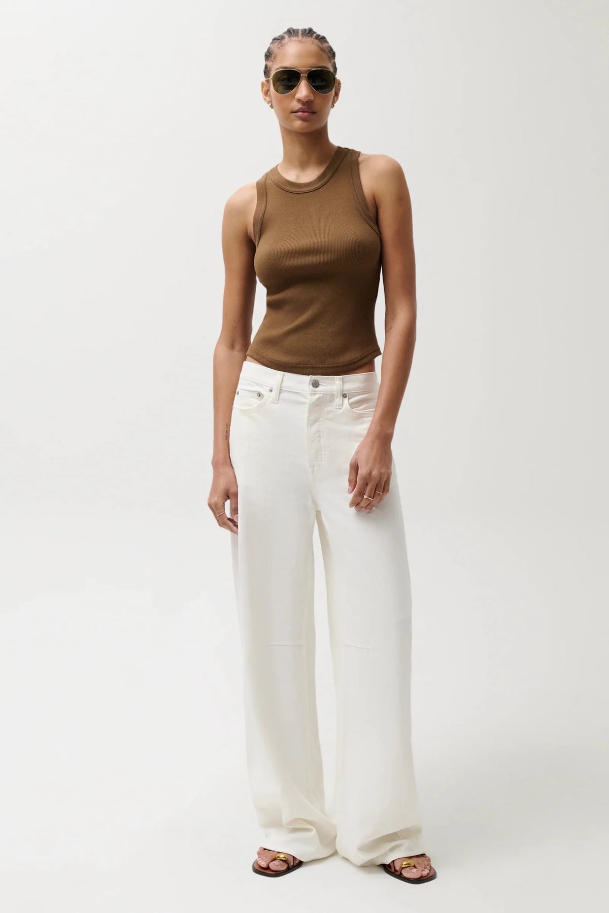 Sydney High Rise Linen Bowed Wide Leg Egret PISTOLA - The Poolclub Monaco