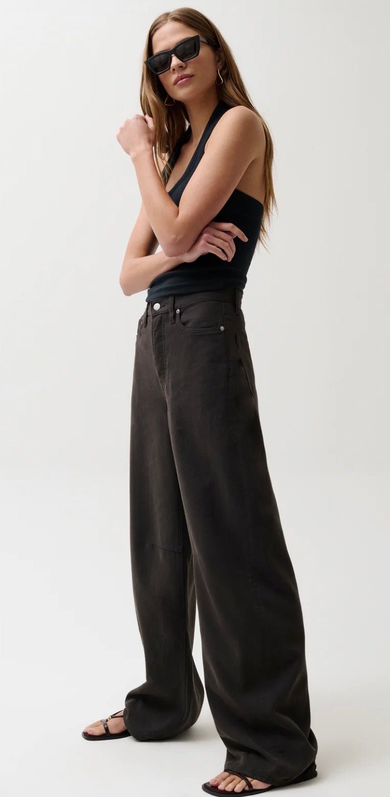 Sydney High Rise Wide Leg Egret PISTOLA DENIM - The Poolclub Monaco