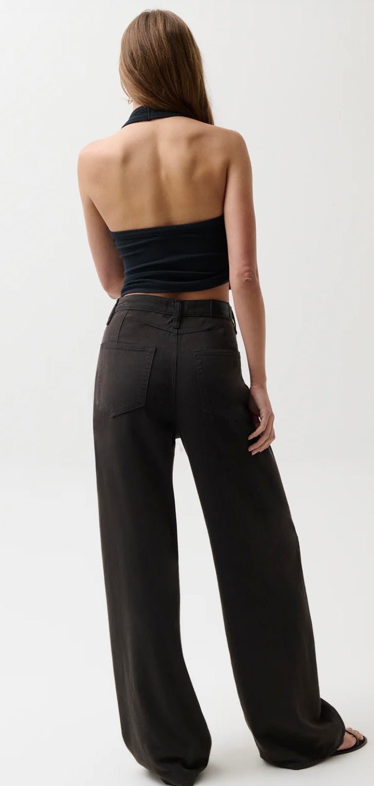 Sydney High Rise Wide Leg Egret PISTOLA DENIM - The Poolclub Monaco