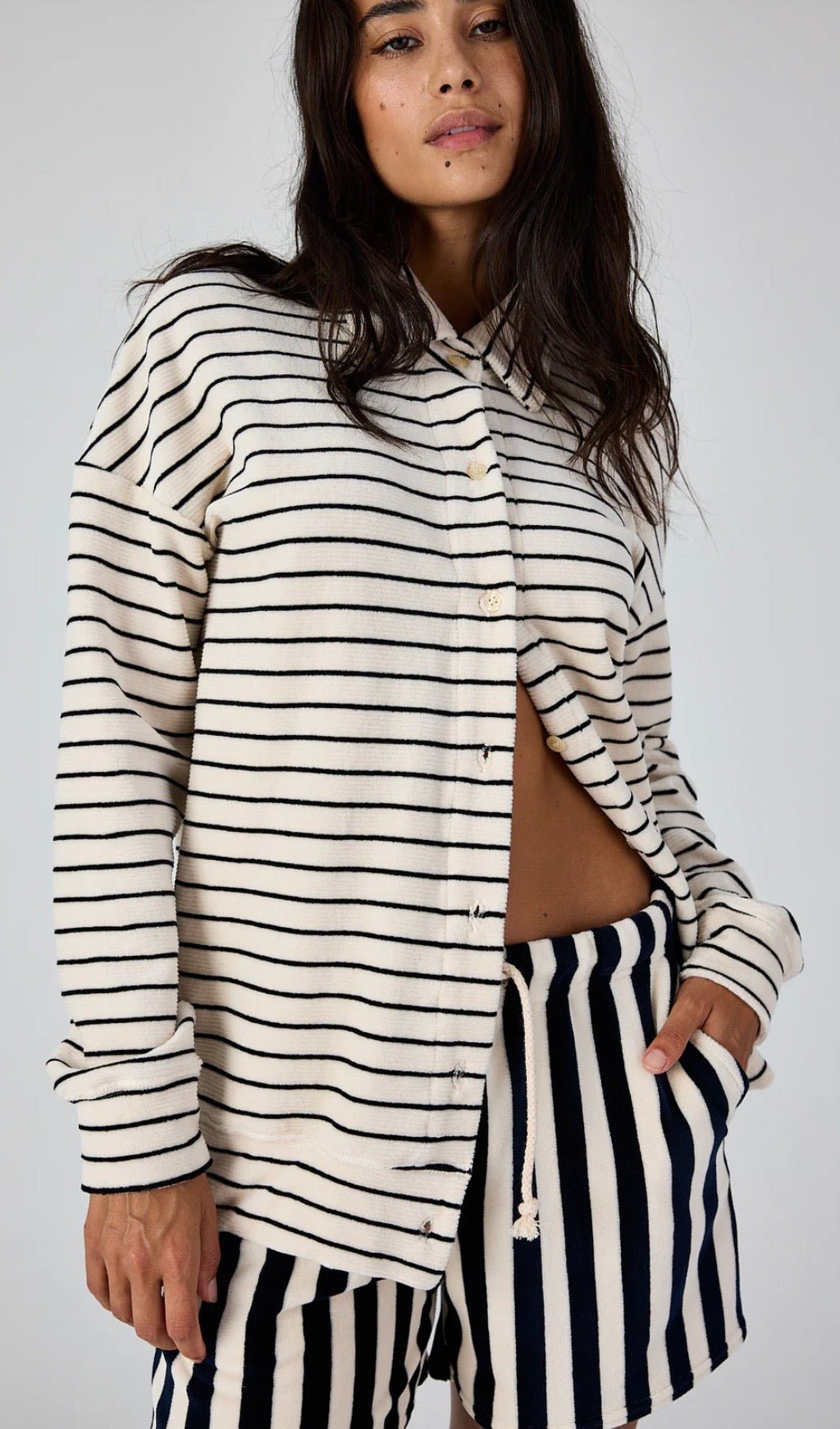 Teri Cardigan Black Stripe ASHER THE LABEL - The Poolclub Monaco