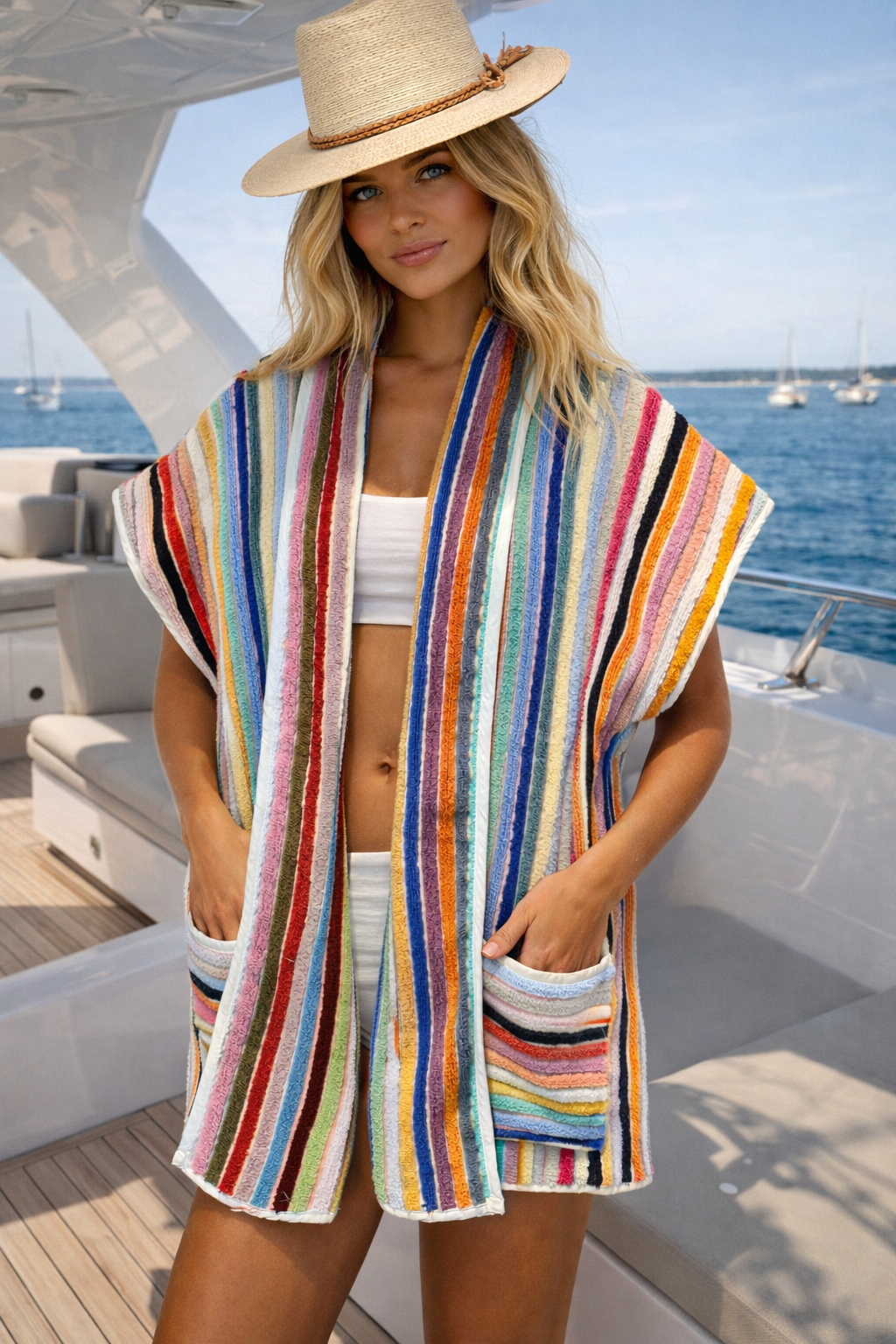 Terry Beach Towel Blazer Florida Stripe - The Poolclub Monaco