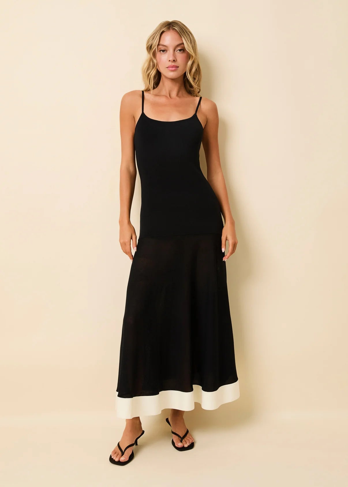 Tess Dress Noir x Brulé SOLID&STRIPED - The Poolclub Monaco