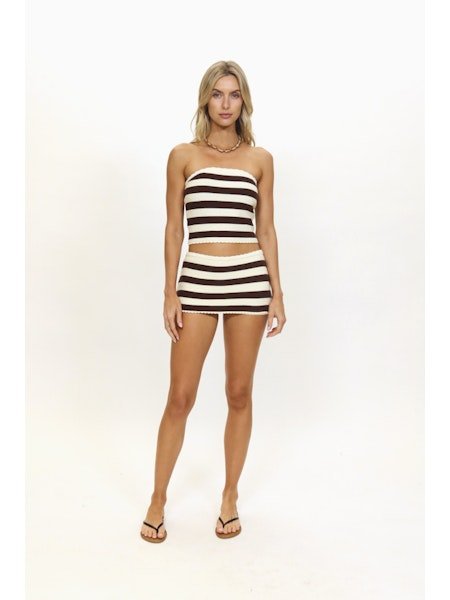 The Celeste Tube Top Truffle SOLID&STRIPED - The Poolclub Monaco