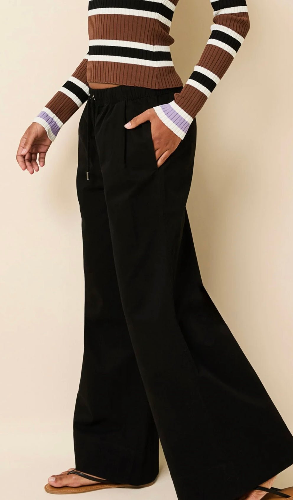 The Flynn Pant Noir SOLID&STRIPED - The Poolclub Monaco