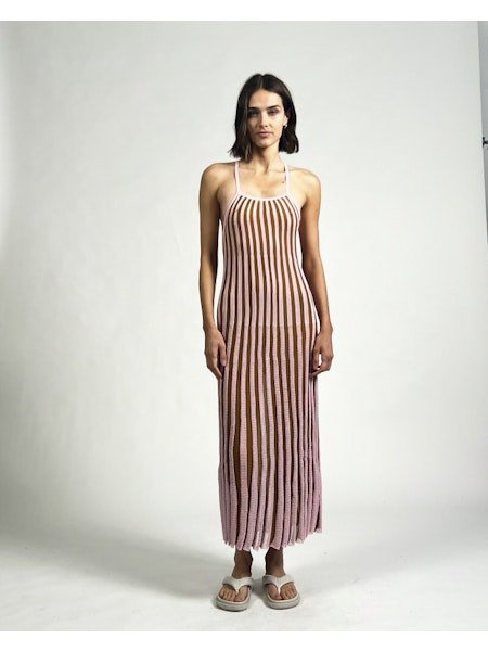 The Kaylee Chestnut&Pink SOLID&STRIPED - The Poolclub Monaco