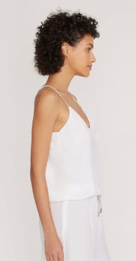 The Rosetta Rhinestone Cami Marshmallow SOLID&STRIPED - The Poolclub Monaco