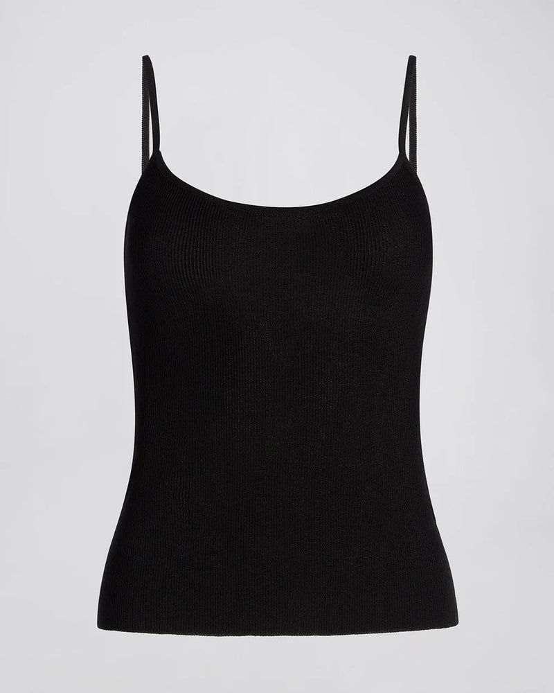 The Selena Tank Noir SOLID&STRIPED - The Poolclub Monaco