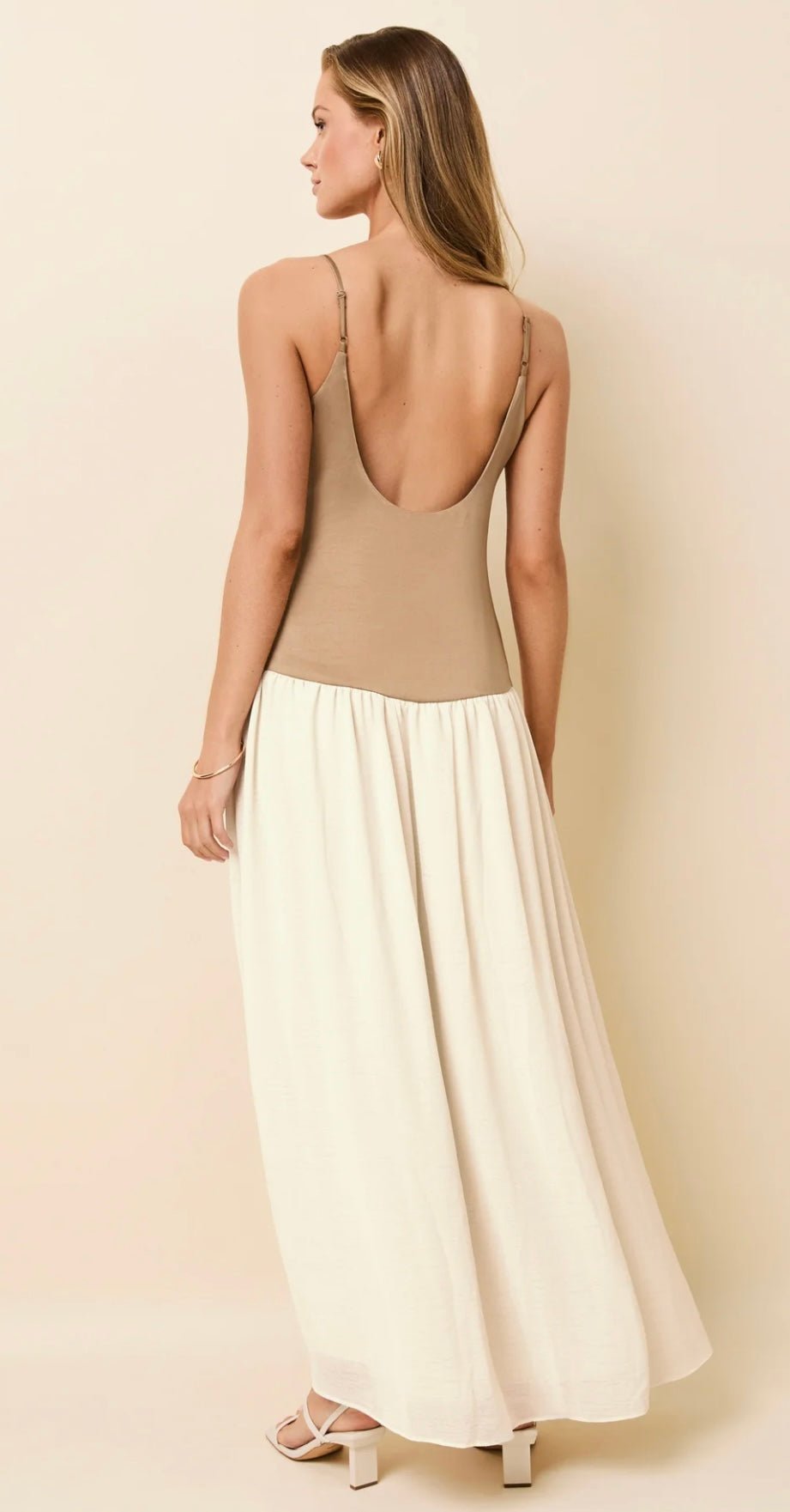 The Talulla Dress Camel SOLID&STRIPED - The Poolclub Monaco