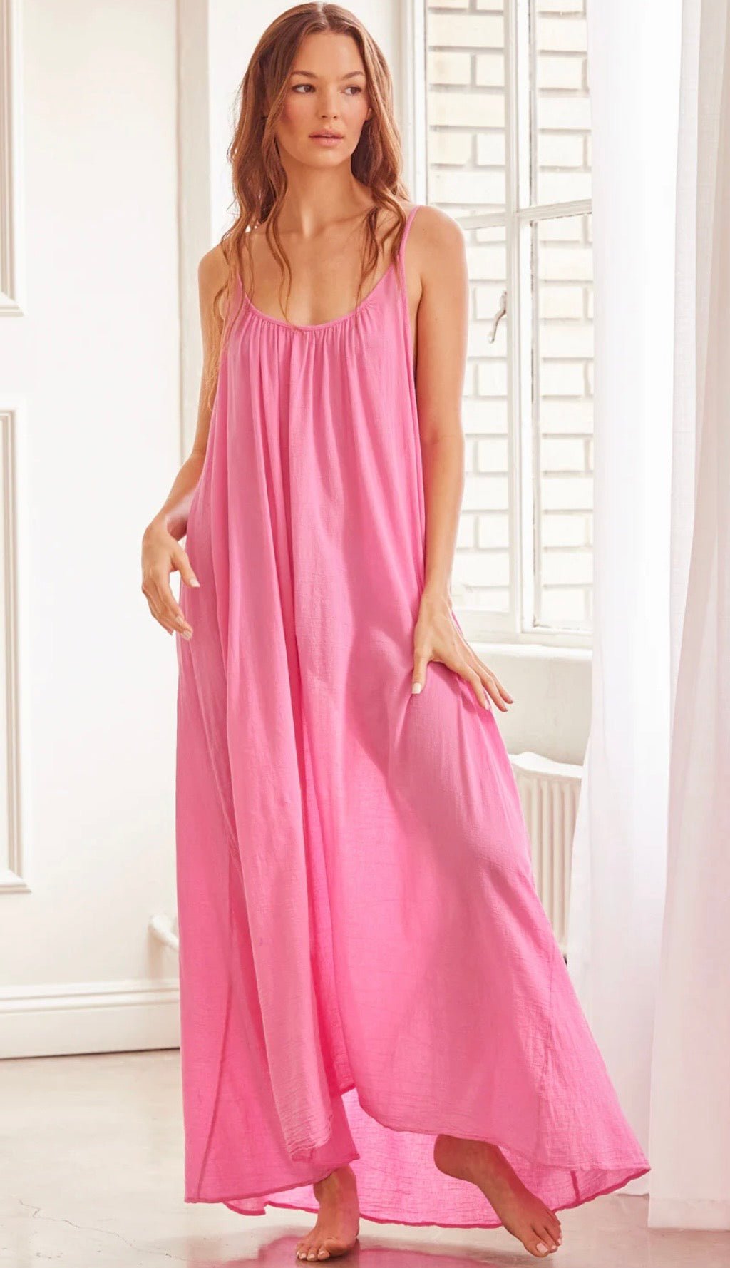 Tulum Maxi Dress Peony 9SEED - The Poolclub Monaco