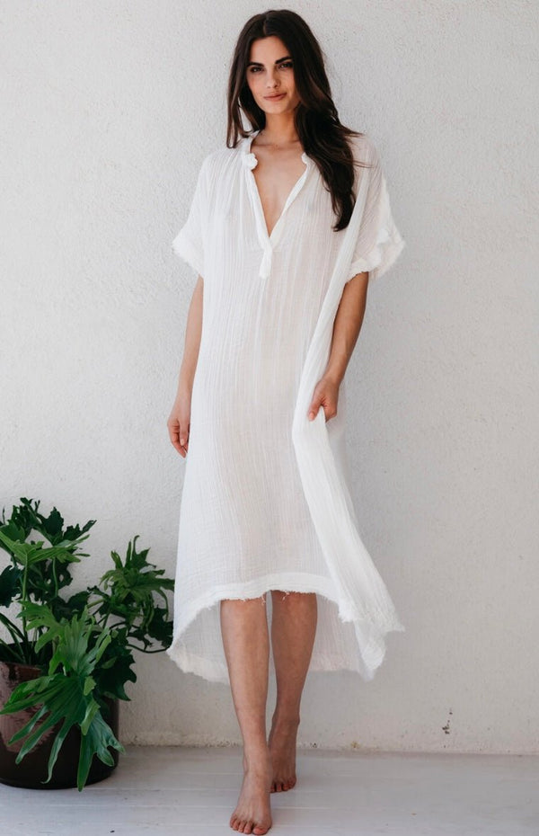 Tunisia Caftan White 9SEED - The Poolclub Monaco