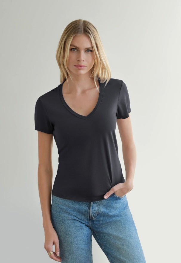 V Neck Mini Jersey Midnight MYLES PRICE - The Poolclub Monaco