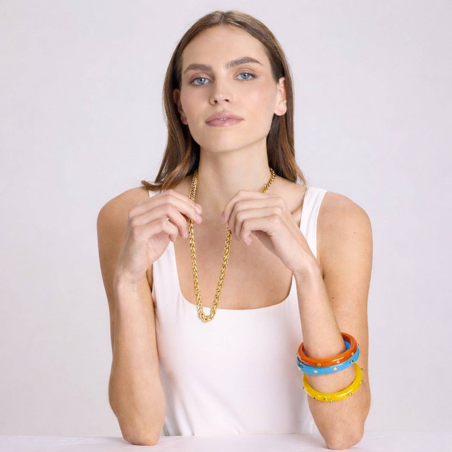 Vanessa Gold Plated 36 Inch Chain - The Poolclub Monaco