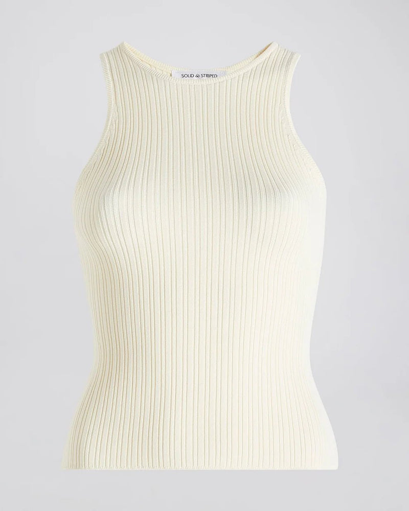 Varena Tank Ecru SOLID&STRIPED - The Poolclub Monaco