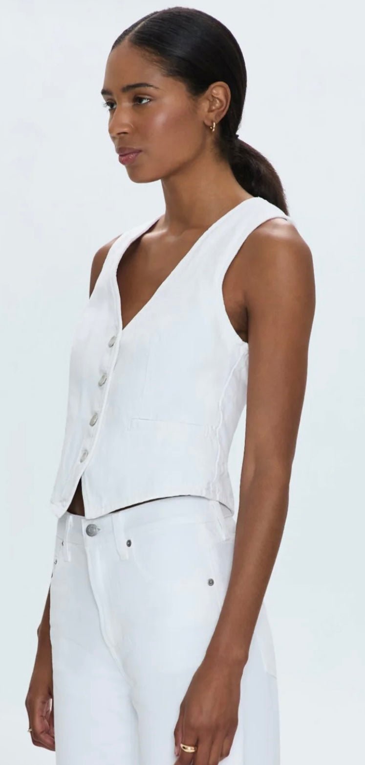 Vero Denim Vest Optic White PISTOLA DENIM - The Poolclub Monaco