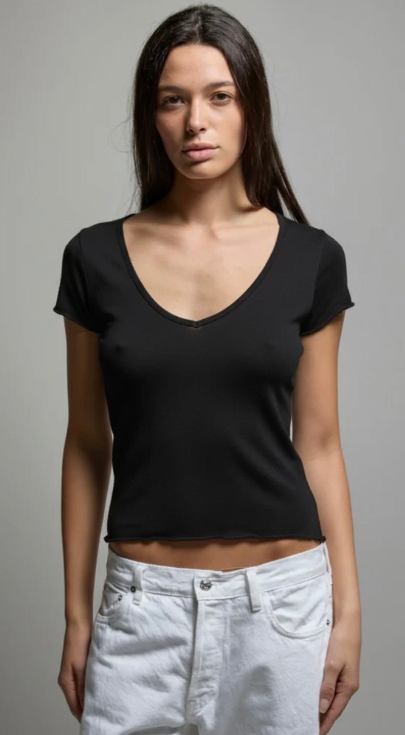 Vicky V-Neck Noir ASHER THE LABEL - The Poolclub Monaco