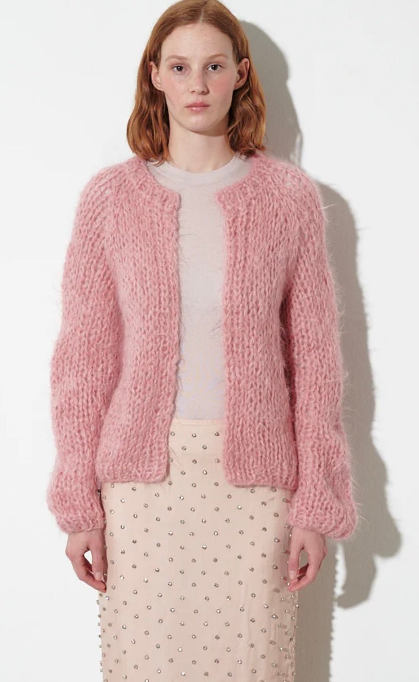 Wool Alpaca Small Cardigan Antique Rose MAIAMI BERLIN - The Poolclub Monaco